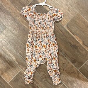 Little Snuggles 18-24M Floral Puff Sleeve Kids Bamboo Romper